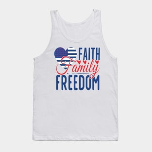 Patriotic Shirts for Men & Women American Flag Shirt Faith Family Freedom Graphic Tee USA Star Stripes Tank Top